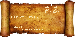 Pigler Ervin névjegykártya